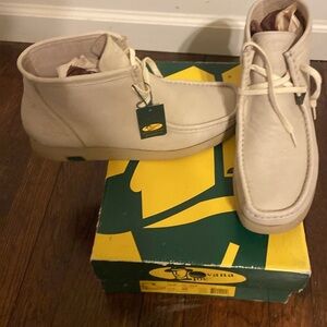 Men's Cream Leather Boots